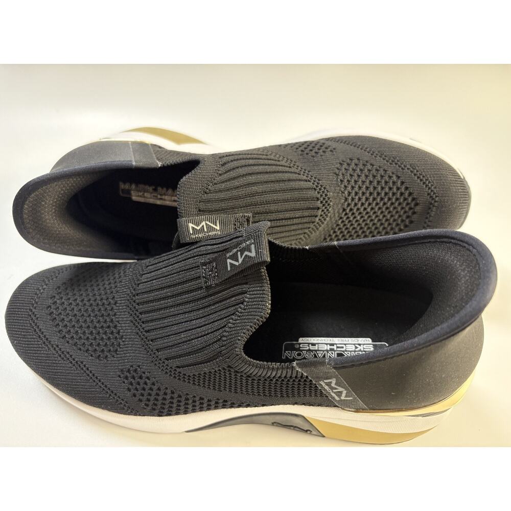 Skechers Mark Nason A Wedge Crecent Black Gold Women’s 9 Slip-Ins 177667 - Picture 4 of 9